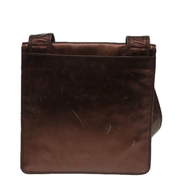 CHANEL Shoulder Bag Leather Bronze Gold CC Auth - Picture 3 of 15